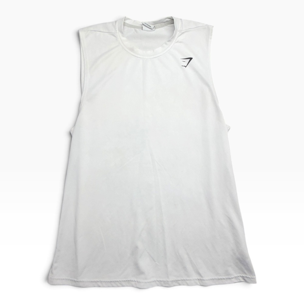 Gymshark Arrival Sleeveless Tank Top White Mens XL Training Workout Muscle Tee